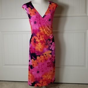 Connected Apparel Hibiscus Floral Sheath Dress 10